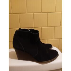 Sole Society Black Suede Leather Natasha Boots Booties Pull On Women's 8 NWOT